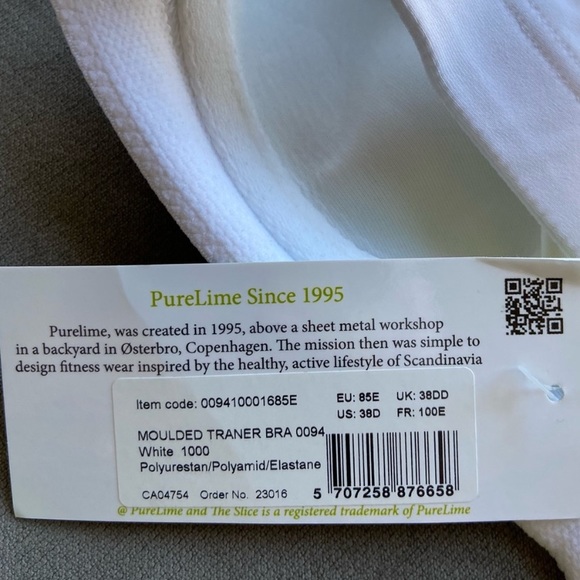 Pure Lime Moulded Sports Bra White - Picture 7 of 7